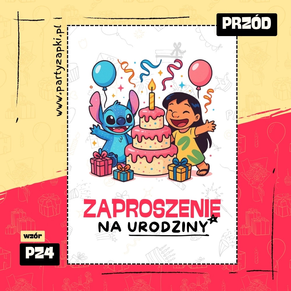 lilo stich zaproszenie na urodziny 01 pz4 przod