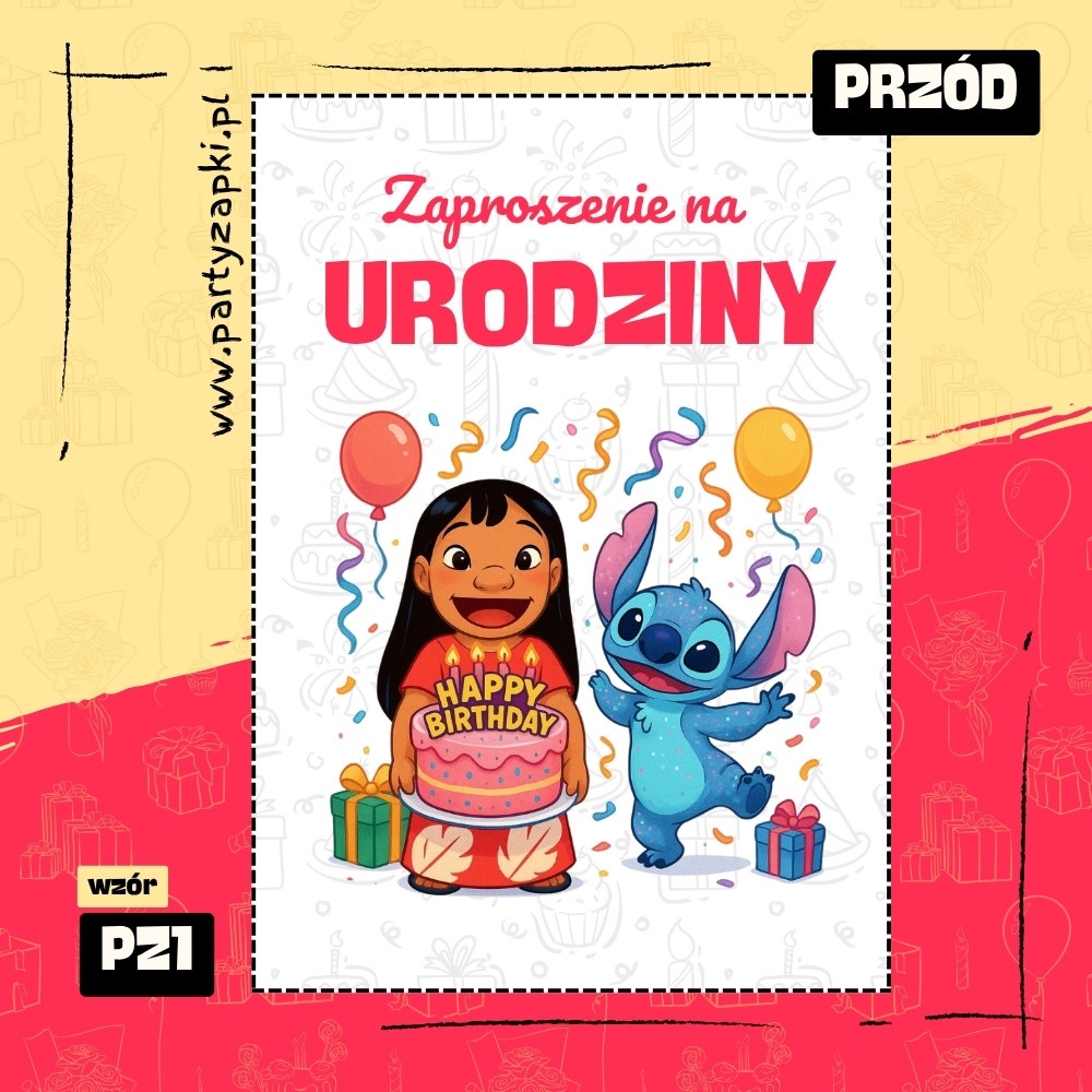 lilo stich zaproszenie na urodziny 01 pz1 przod
