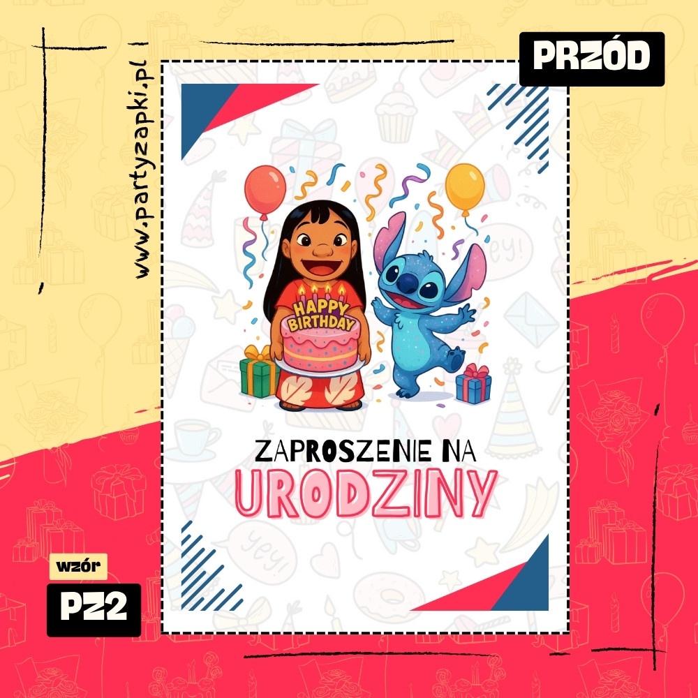 lilo stich zaproszenie na urodziny 01 pz2 przod