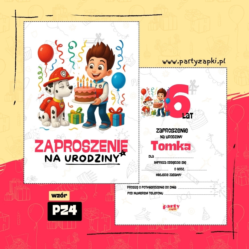 marshall psi patrol zaproszenie na urodziny 02 pz4