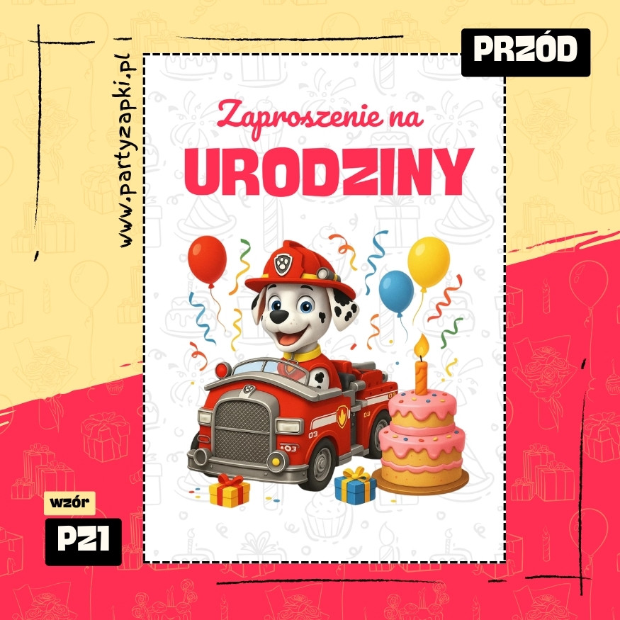marshall psi patrol zaproszenie na urodziny 01 pz1 przod