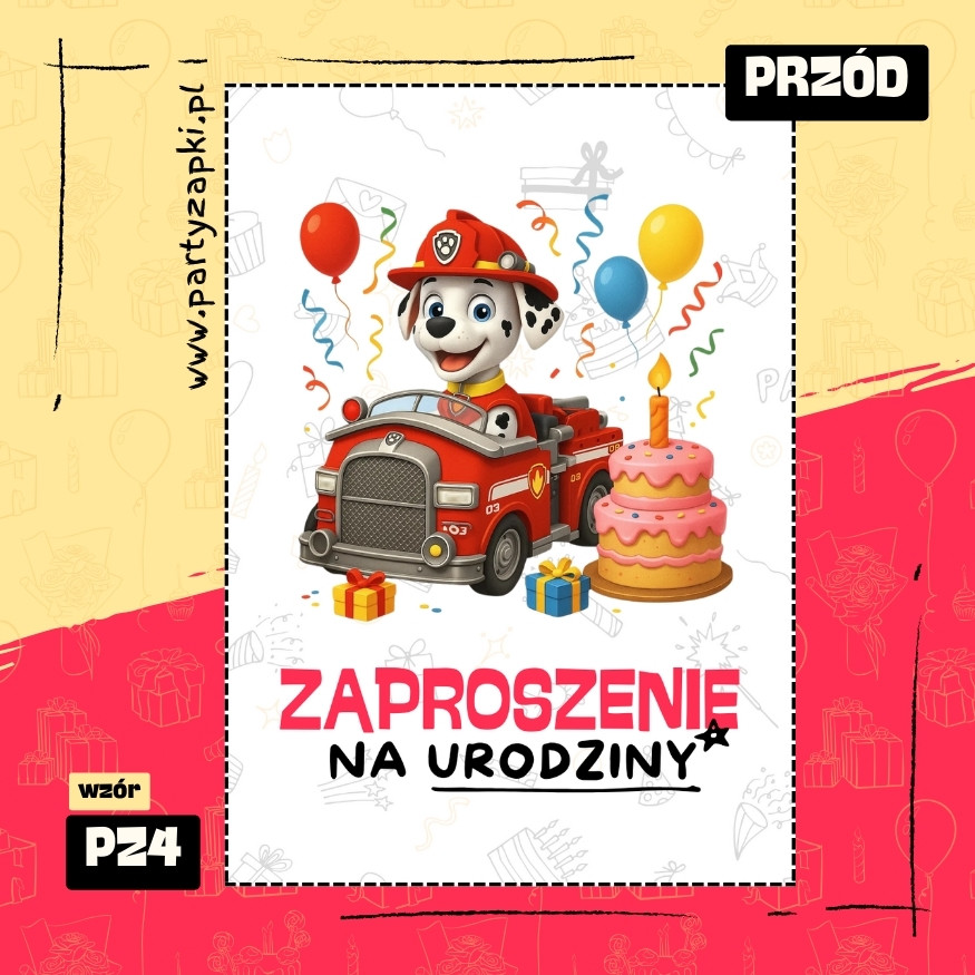 marshall psi patrol zaproszenie na urodziny 01 pz4 przod