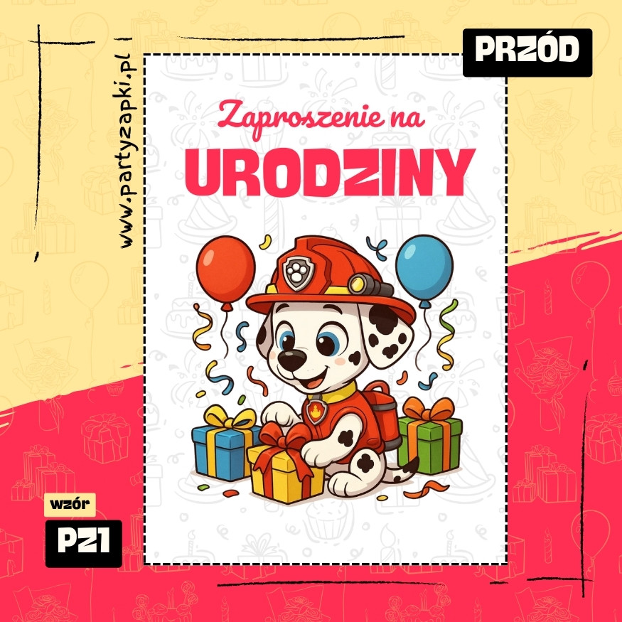 marshall psi patrol zaproszenie na urodziny 01 pz1 przod