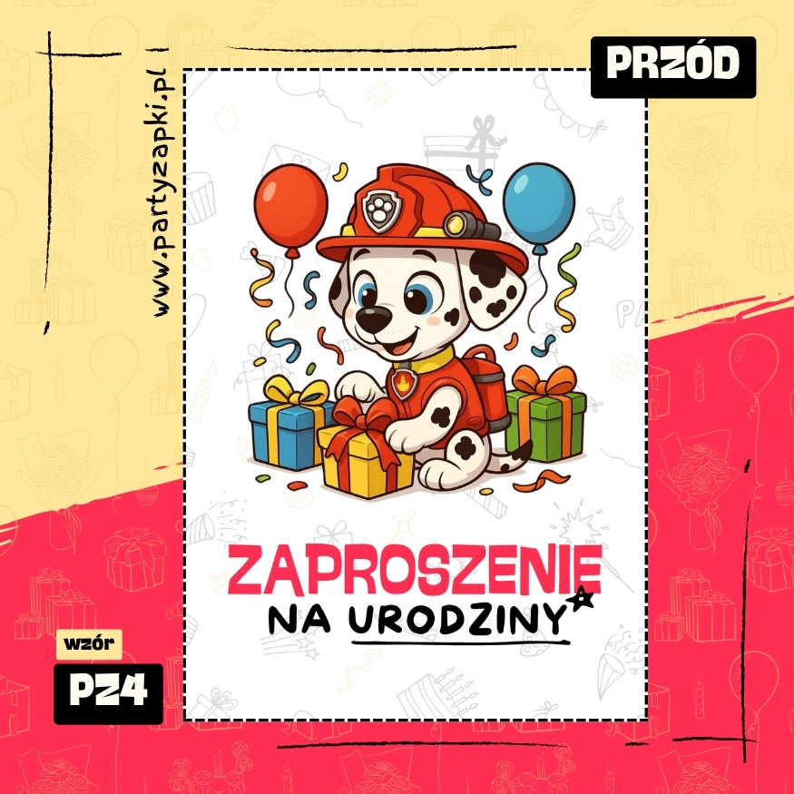 marshall psi patrol zaproszenie na urodziny 01 pz4 przod