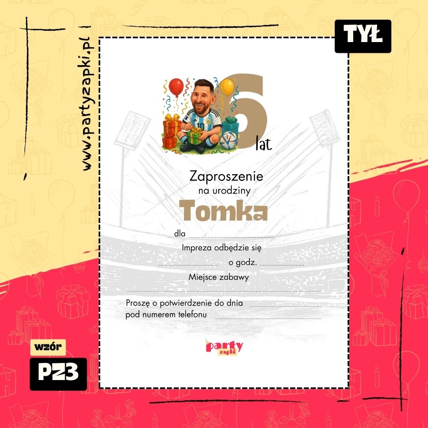 messi zaproszenie na urodziny 01 pz3 tyl