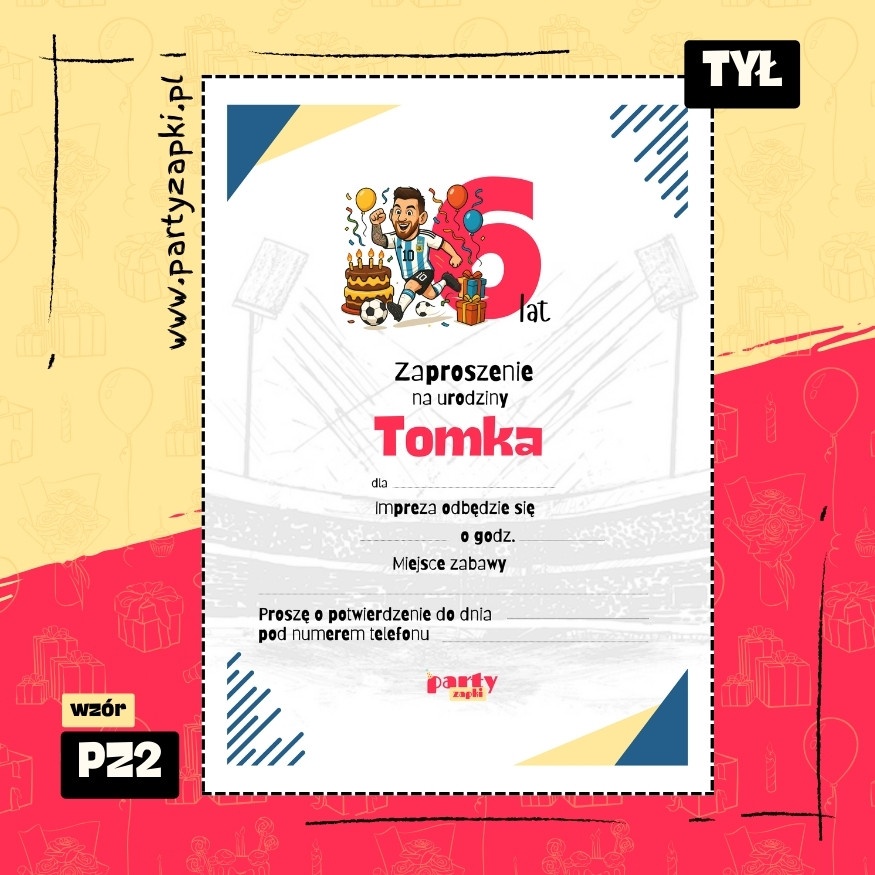 messi zaproszenie na urodziny 01 pz2 tyl