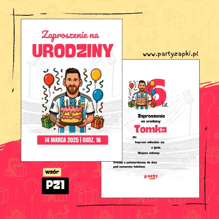 messi zaproszenie na urodziny 06 pz1
