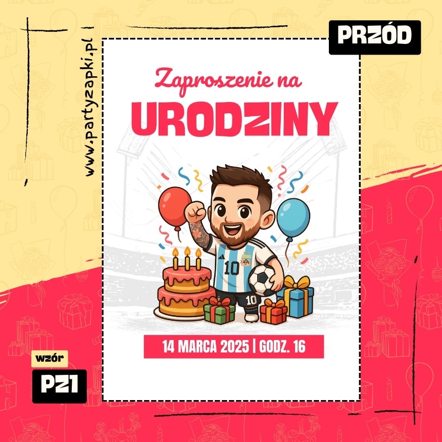 messi zaproszenie na urodziny 01 pz1 przod