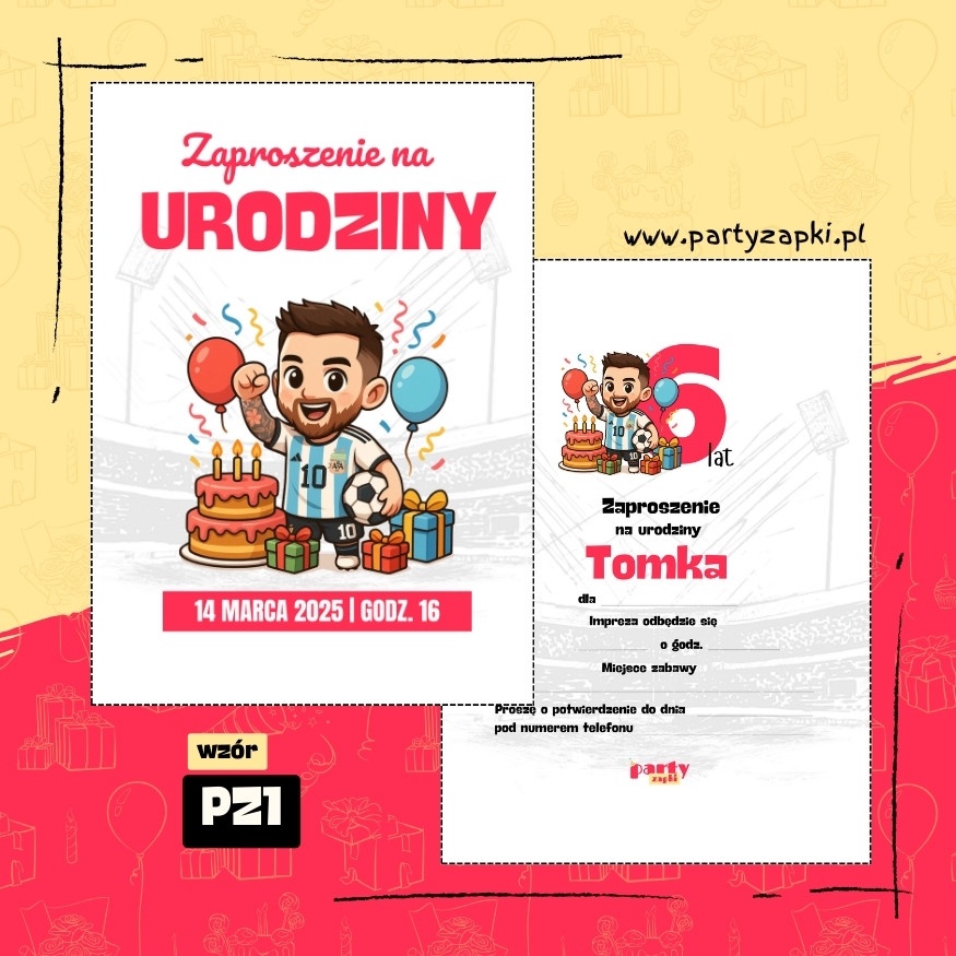 messi zaproszenie na urodziny 08 pz1