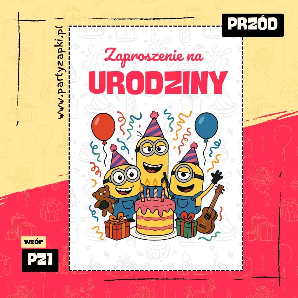 minionki zaproszenie na urodziny 01 pz1 przod