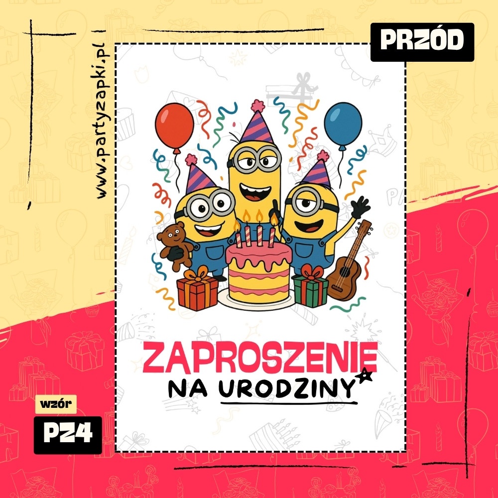 minionki zaproszenie na urodziny 01 pz4 przod