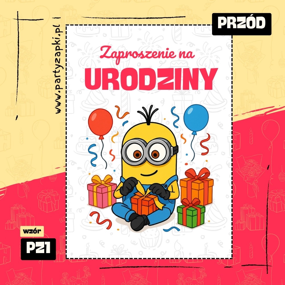 minionki zaproszenie na urodziny 01 pz1 przod