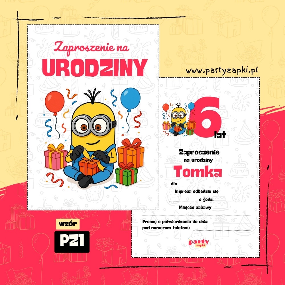 minionki zaproszenie na urodziny 04 pz1
