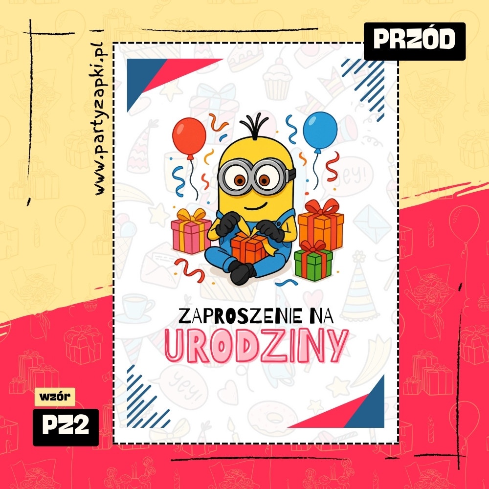 minionki zaproszenie na urodziny 01 pz2 przod