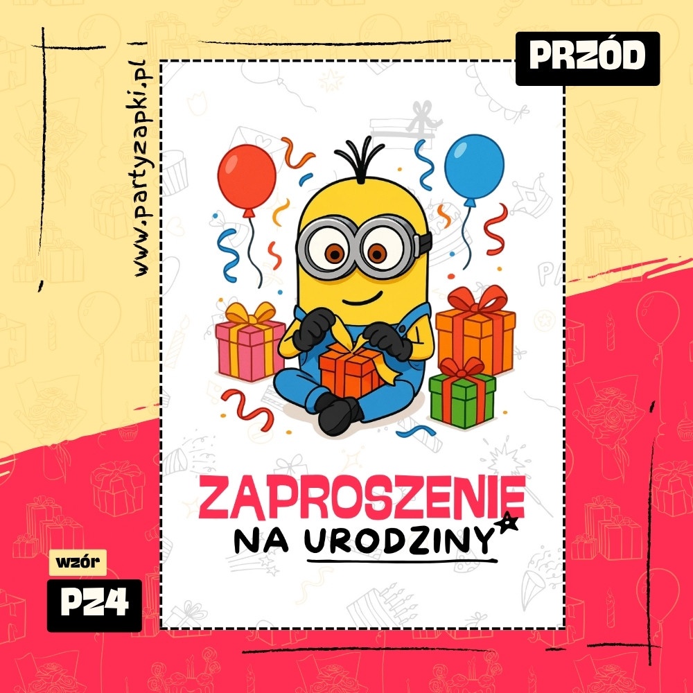 minionki zaproszenie na urodziny 01 pz4 przod