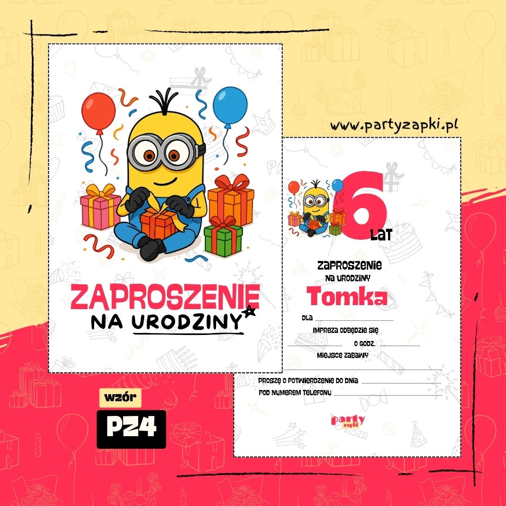 minionki zaproszenie na urodziny 04 pz4