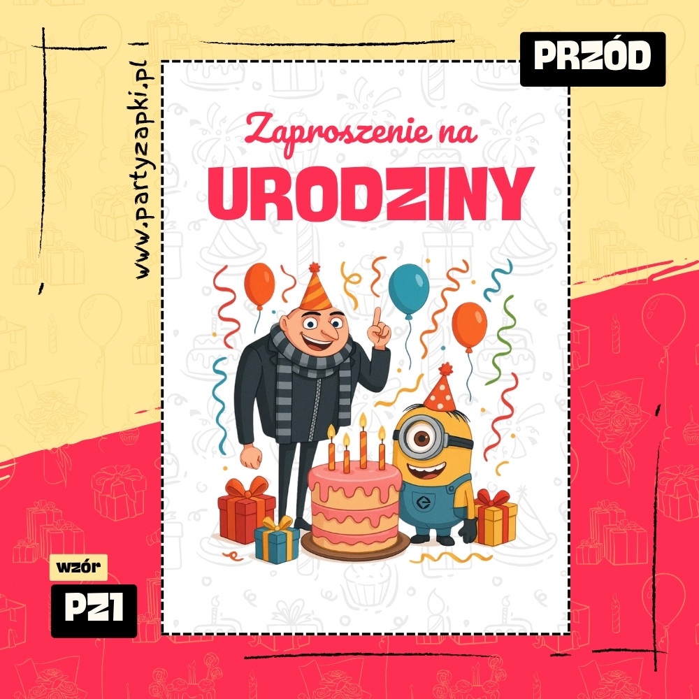 minionki zaproszenie na urodziny 01 pz1 przod