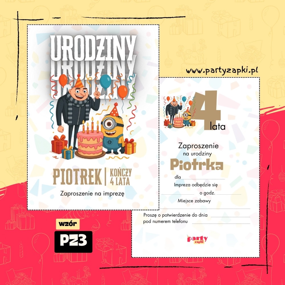 minionki zaproszenie na urodziny 05 pz3