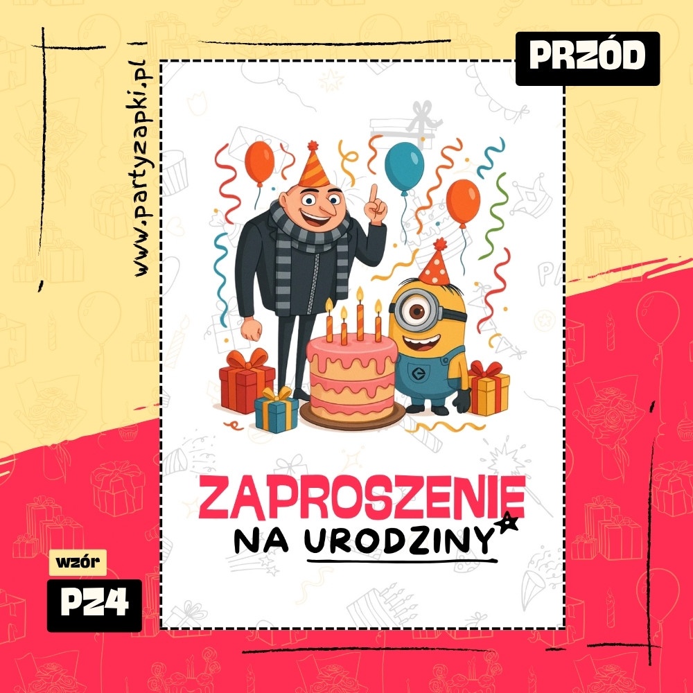 minionki zaproszenie na urodziny 01 pz4 przod