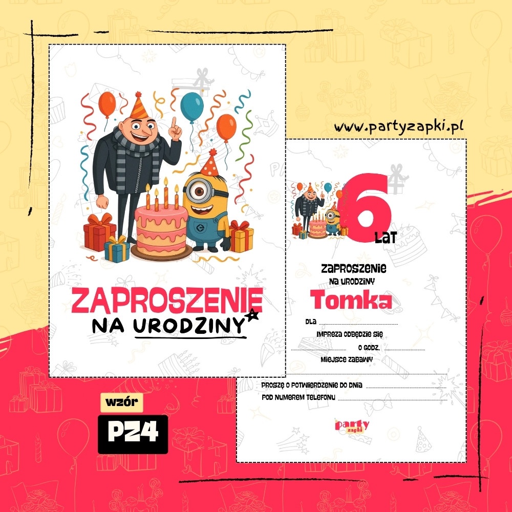 minionki zaproszenie na urodziny 05 pz4