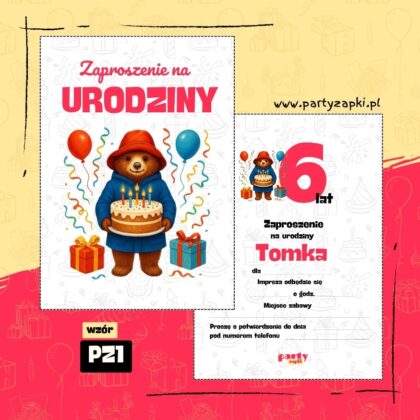 paddington zaproszenie na urodziny 01 pz1