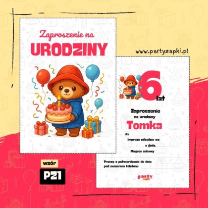 paddington zaproszenie na urodziny 02 pz1