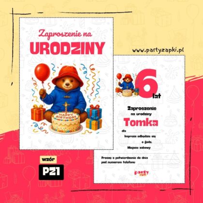 paddington zaproszenie na urodziny 03 pz1