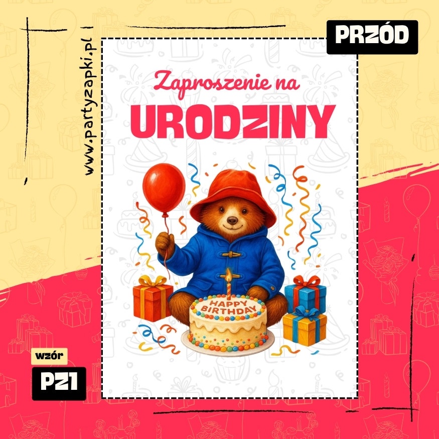 paddington zaproszenie na urodziny 01 pz1 przod