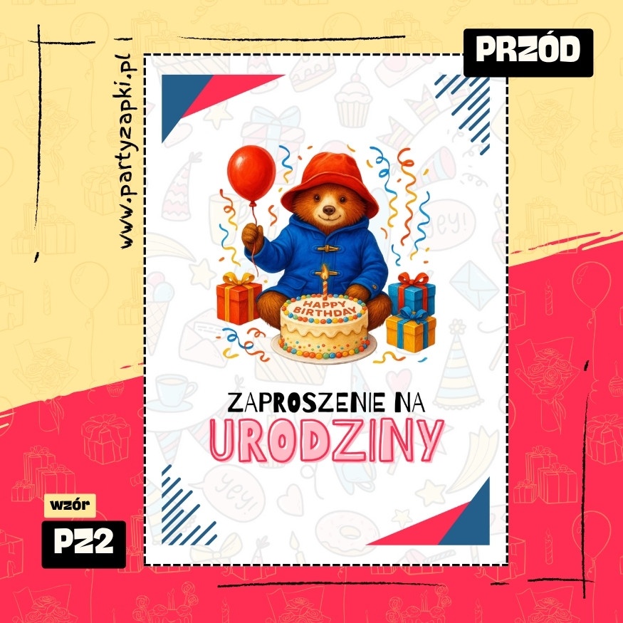 paddington zaproszenie na urodziny 01 pz2 przod