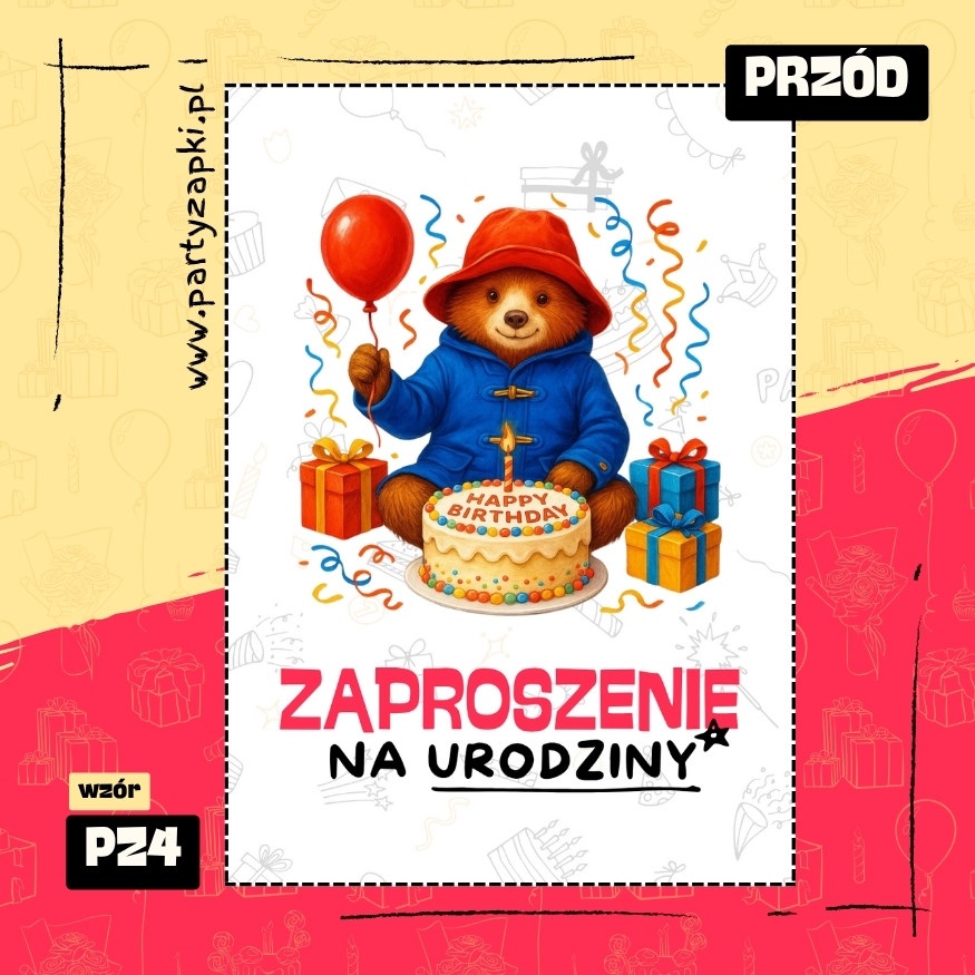 paddington zaproszenie na urodziny 01 pz4 przod