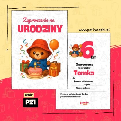 paddington zaproszenie na urodziny 04 pz1