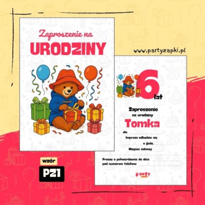 paddington zaproszenie na urodziny 05 pz1