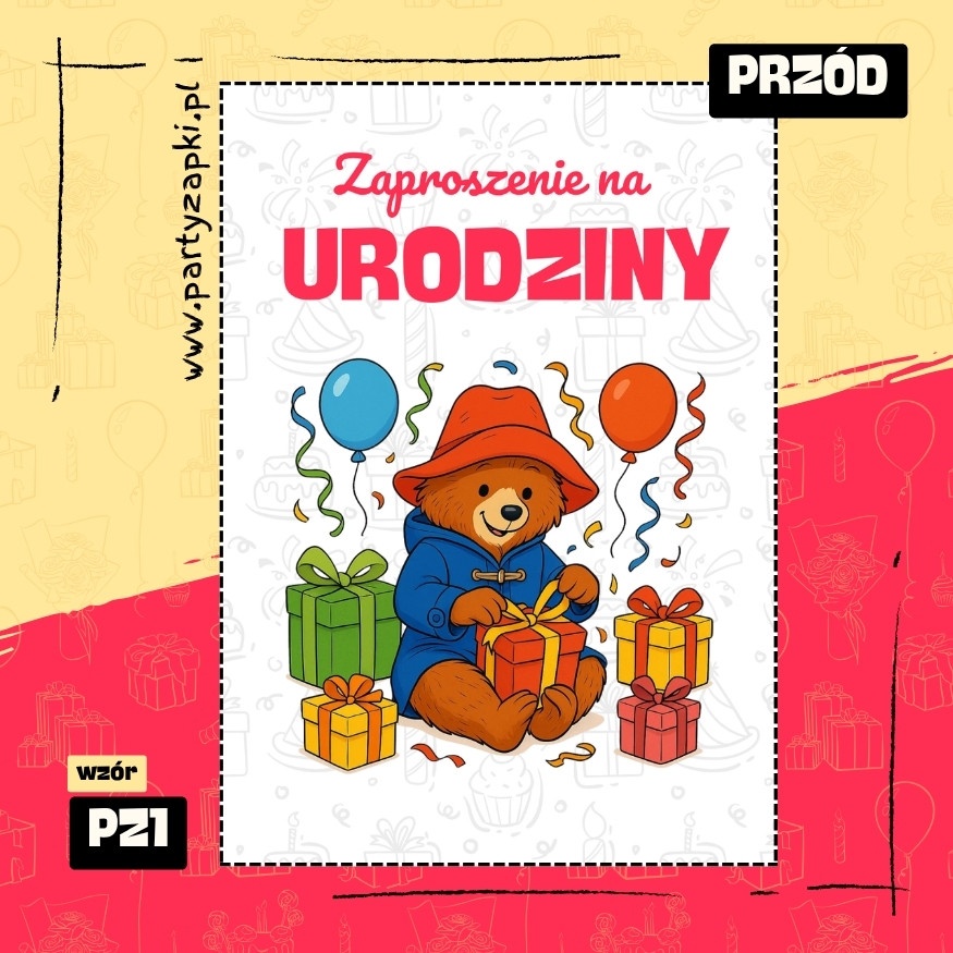 paddington zaproszenie na urodziny 01 pz1 przod