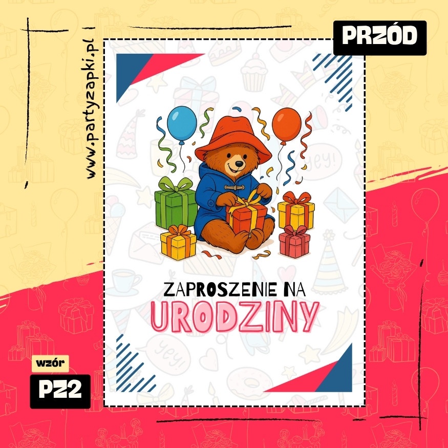 paddington zaproszenie na urodziny 01 pz2 przod