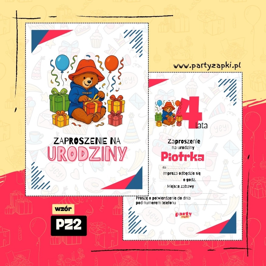 paddington zaproszenie na urodziny 05 pz2