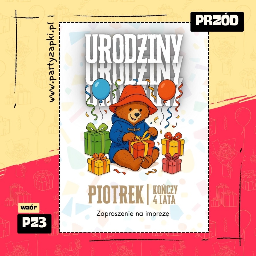 paddington zaproszenie na urodziny 01 pz3 przod