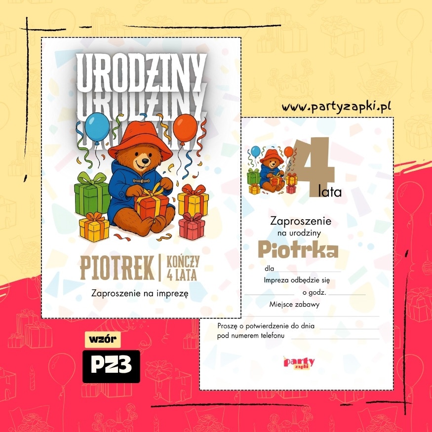 paddington zaproszenie na urodziny 05 pz3