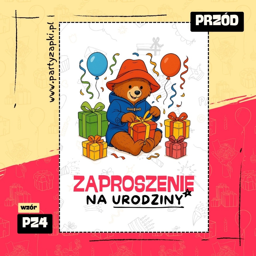 paddington zaproszenie na urodziny 01 pz4 przod