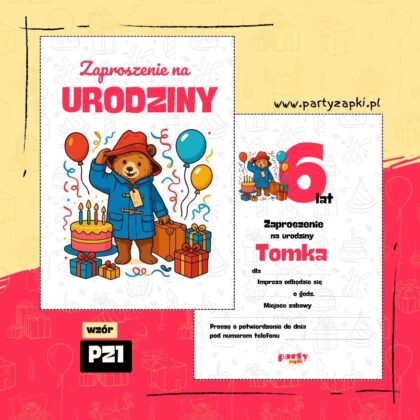paddington zaproszenie na urodziny 06 pz1