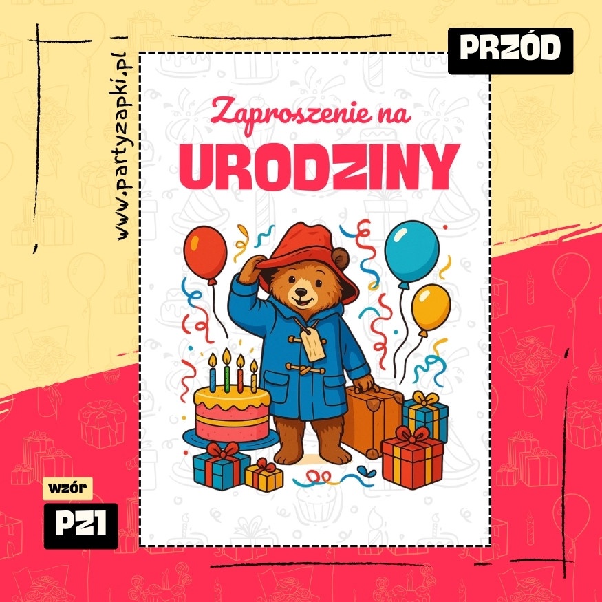 paddington zaproszenie na urodziny 01 pz1 przod