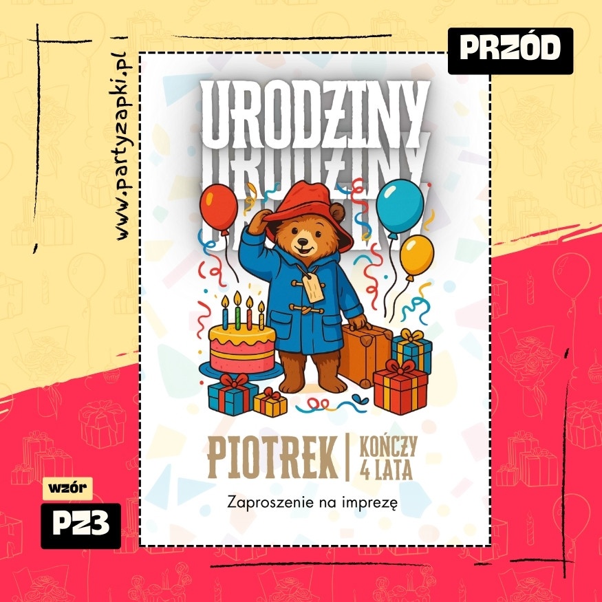 paddington zaproszenie na urodziny 01 pz3 przod
