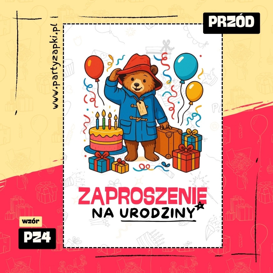 paddington zaproszenie na urodziny 01 pz4 przod