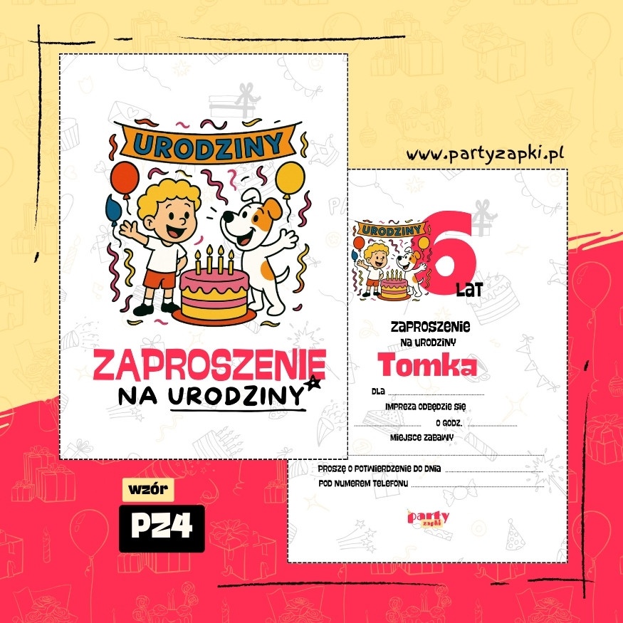 reksio zaproszenie na urodziny 02 pz4