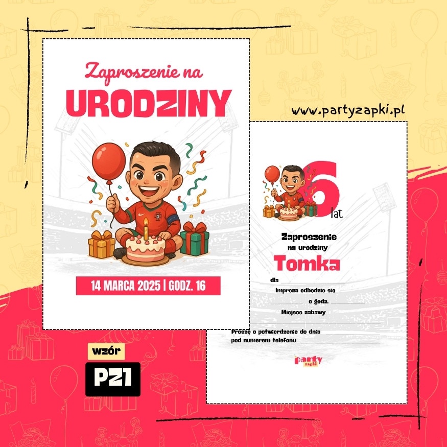 ronaldo zaproszenie na urodziny 02 pz1