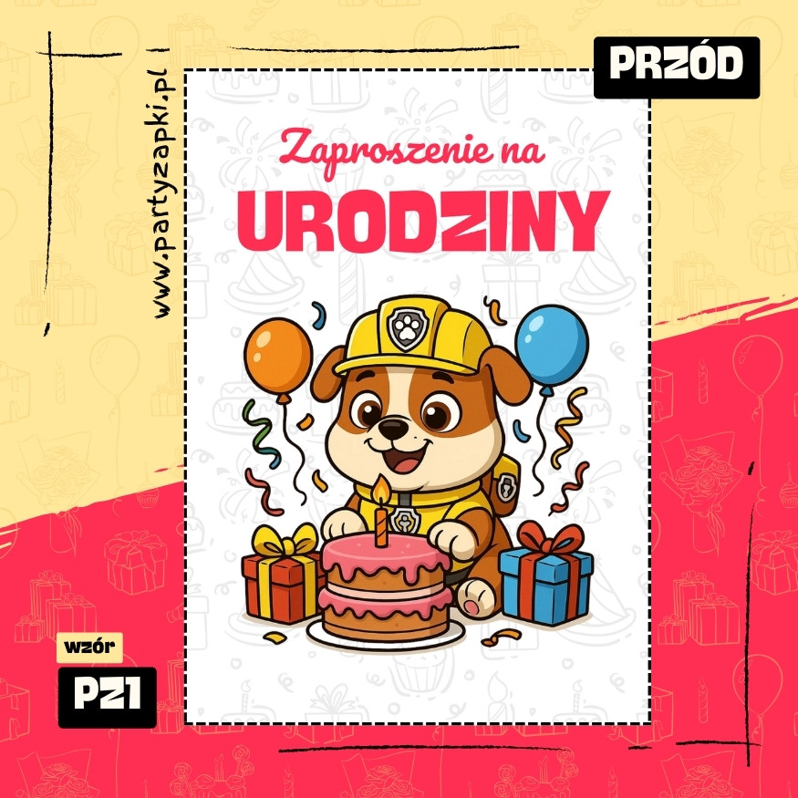 rubble psi patrol zaproszenie na urodziny 01 pz1 przod