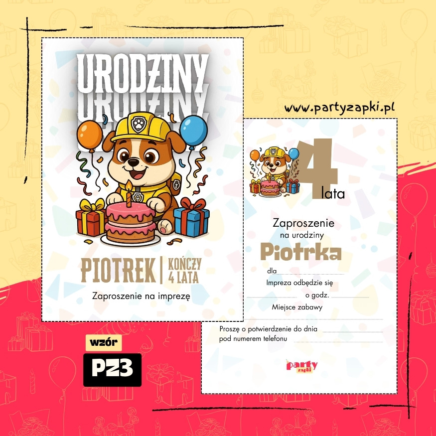 rubble psi patrol zaproszenie na urodziny 01 pz3
