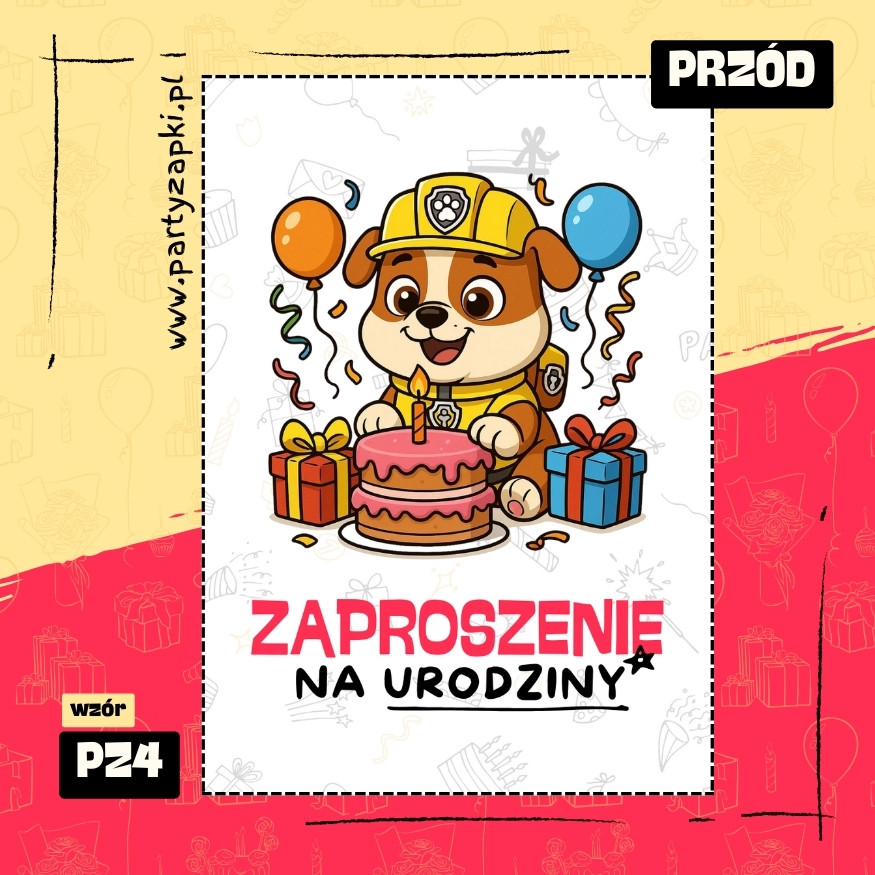 rubble psi patrol zaproszenie na urodziny 01 pz4 przod