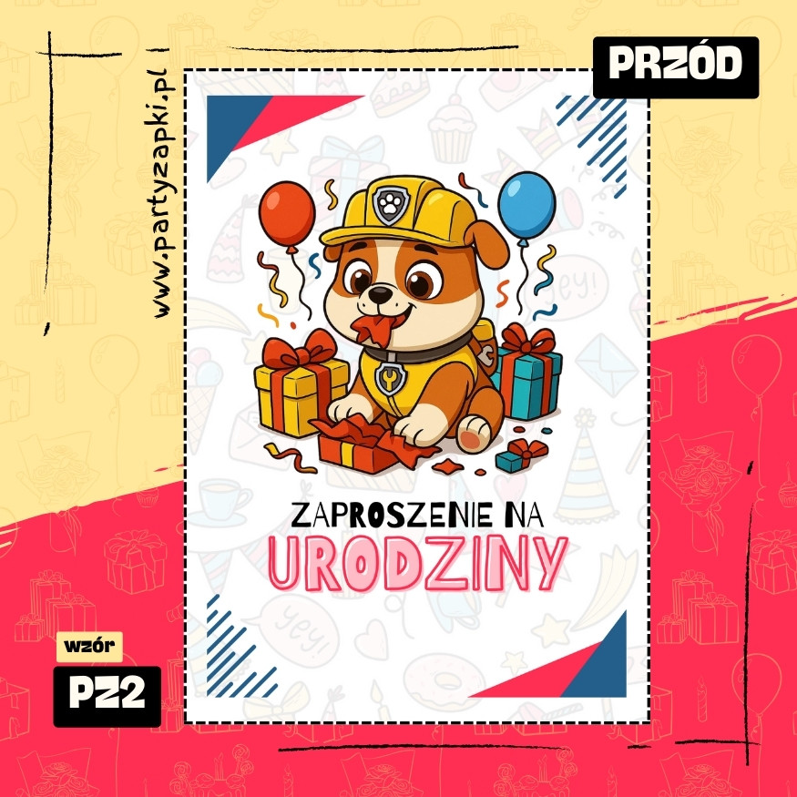 rubble psi patrol zaproszenie na urodziny 01 pz2 przod