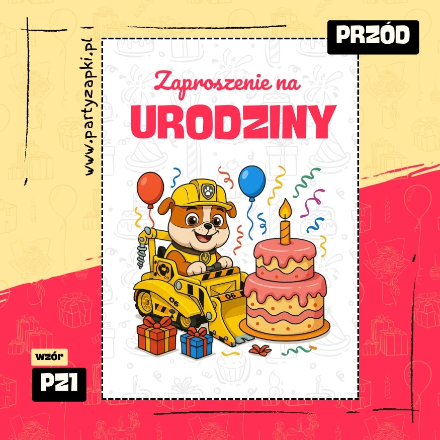 rubble psi patrol zaproszenie na urodziny 01 pz1 przod