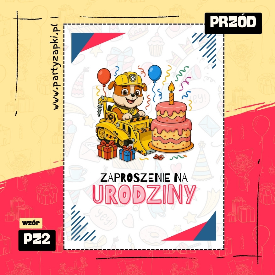 rubble psi patrol zaproszenie na urodziny 01 pz2 przod